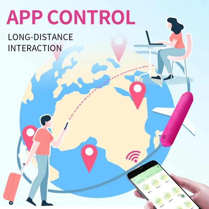 APP Controlled Portable Bullet Vibrator for Adult Women G-Spot Clit Stimulating