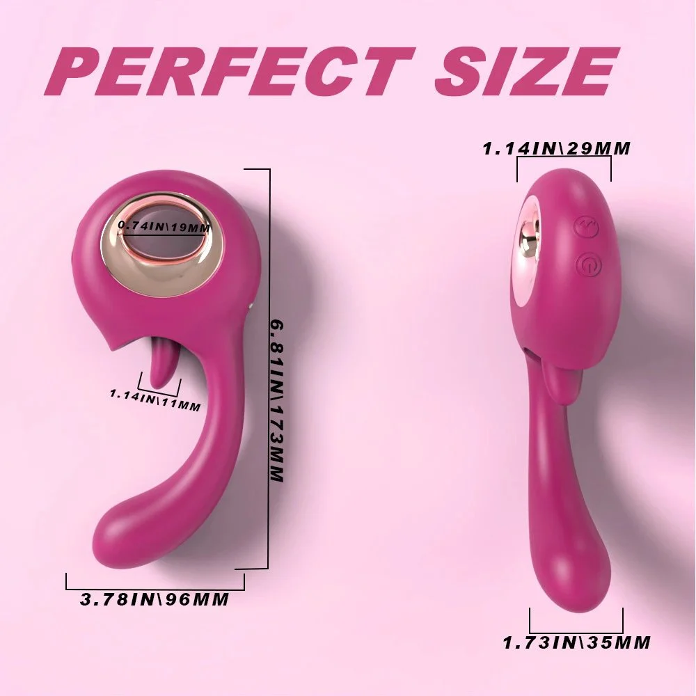 2 in 1 Clitoral Tongue Licking Vibrator 9 Patterns Vaginal Stimulator Vibrator