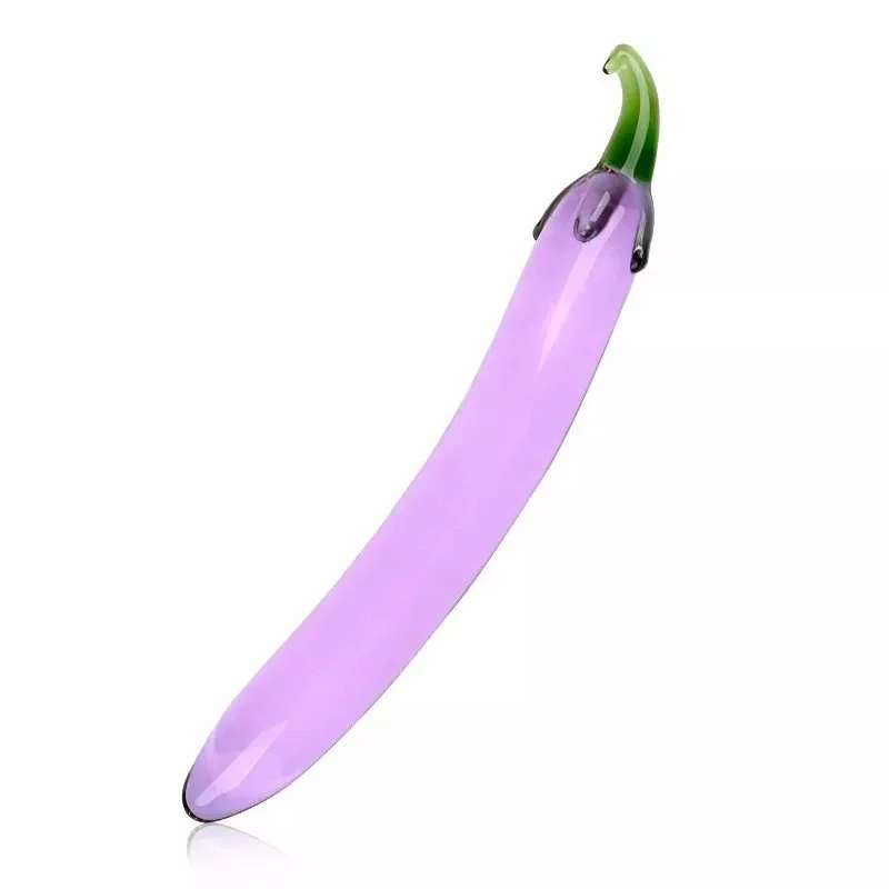 Transparent Smooth Vegetable Fruit Glass Dildo Anal Butt Plug for Male & Female Woman's Masturbation Sex Toys