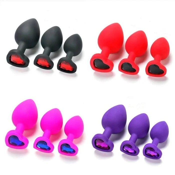 Silicone and Stainless Steel Anal Plug Vibrator Jewelry Couple's Sex Toy