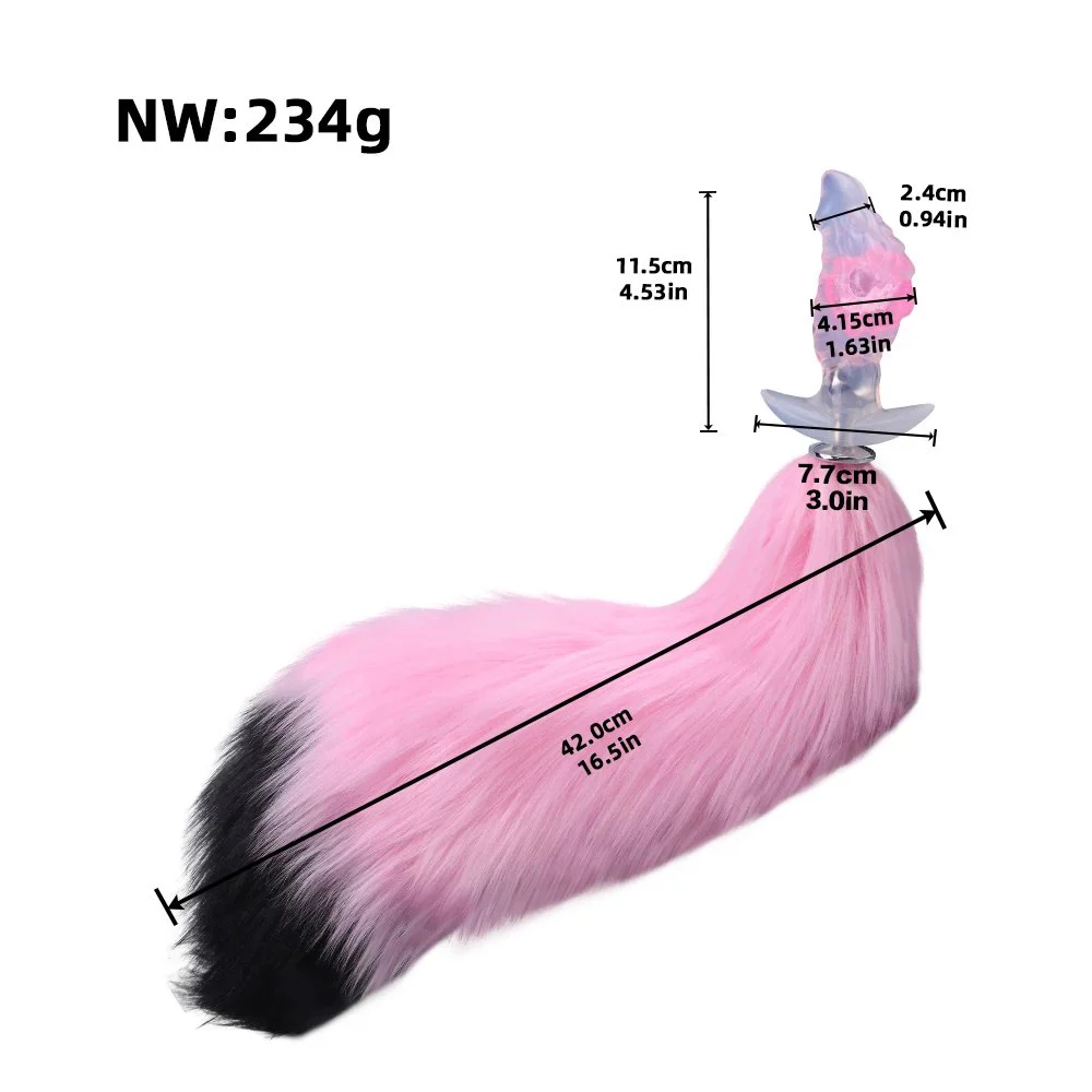 Vibration 3 Speed+7 Frequency Double Boat Anchor Shape Silicone Safety Anal Plugs Three Colors with Tail Anal Plugs