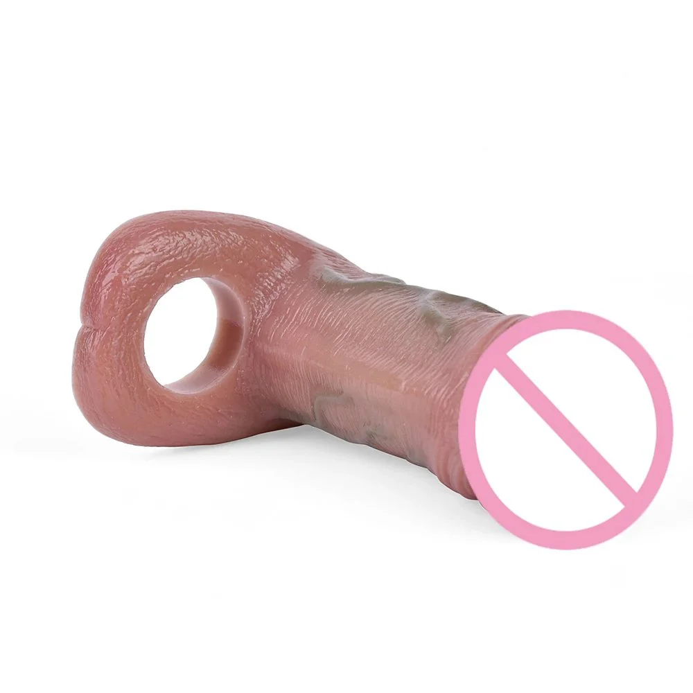 Enlarge and Thicken Cock Sleeves Reusable Silicone G-Spot Cock Enlargement for Man Sex Toy
