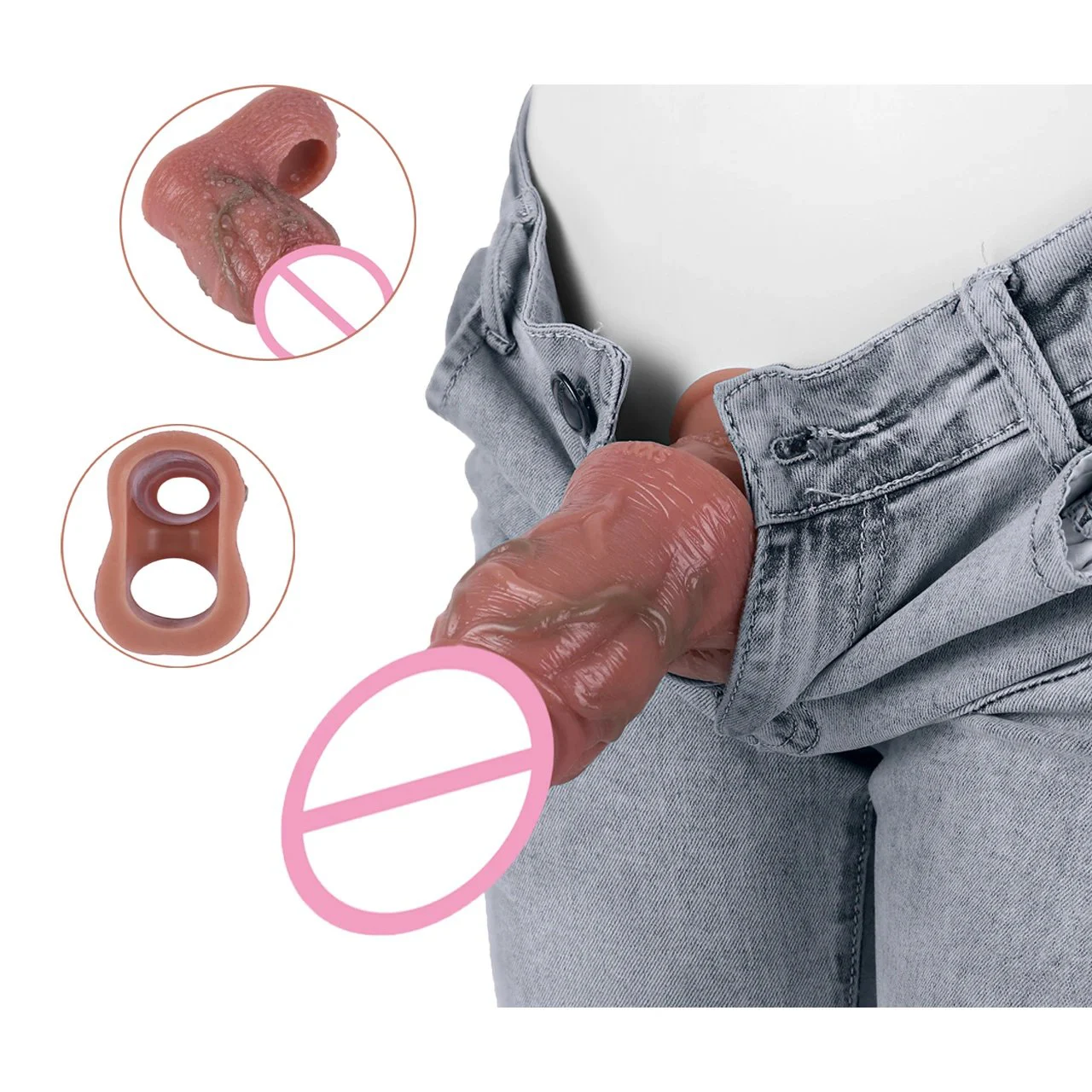 Open Style Penis Sleeve for Men Sex Toys for Men Penis Enlargement Couple Sex Tools