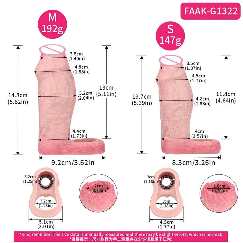 Open-ended Male Penis Extender with a Realistic Penis Sleeve Made of Safe Silicone for Enhanced Experience