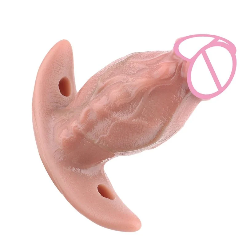 Placement of Skin Soft Liquid Silicone Anal Plugs, Adjustable and Removable Bondage Play Toys, Anal Plugs with Vibrators