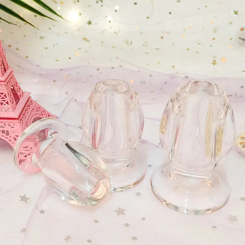 Transparent Pink Silicone Adult Anal Plug Vibrator Inflatable Butt Plug Sex Toys