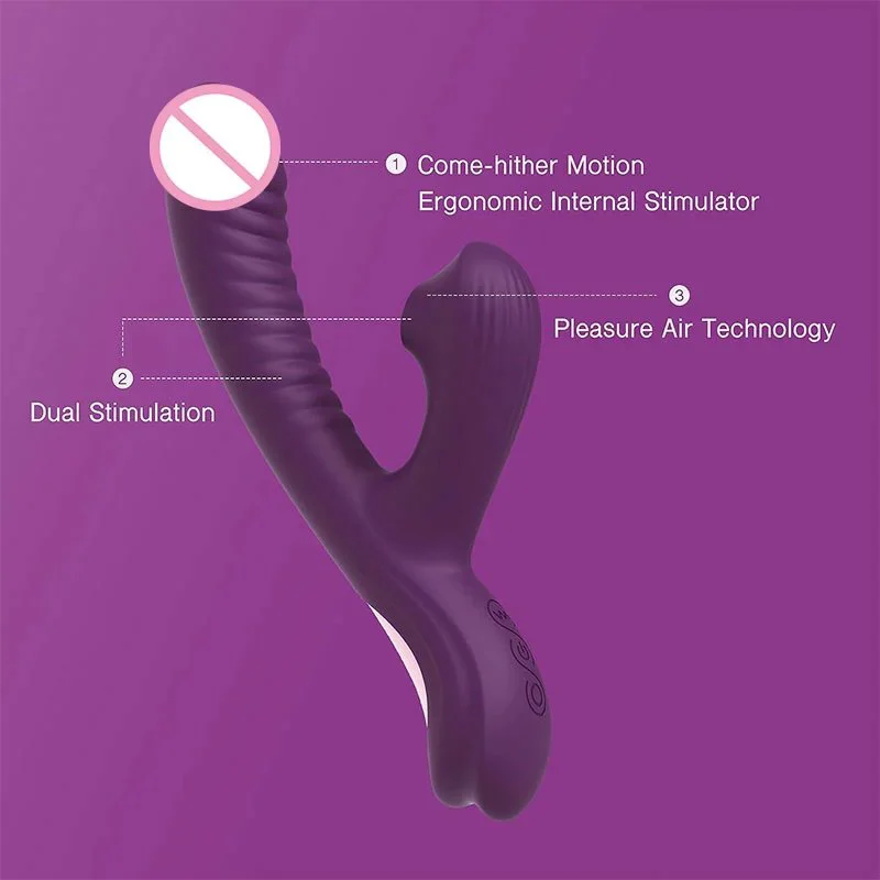 2-in-1 Female Clitoral Stimulation Rabbit Vibrator Sucking Consolador