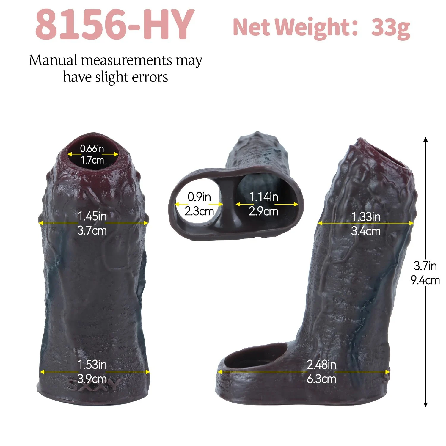 Brown Silicone Penis Sleeve for Effective Size Enhancement - Direct-to-Consumer Male Penis Extender