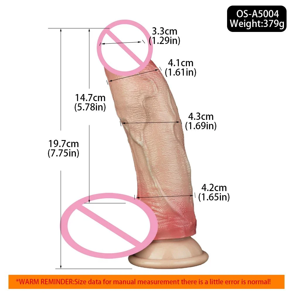 Double Layer Process of Artificial Male Penis Sleeve Liquid Silicone Soft Adult Toy Realistic Dildos with Suction Cups