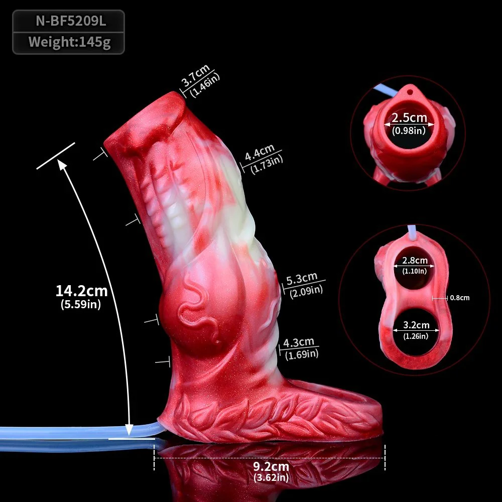 Dragon Penis Sheath Male Cock Enlargement Silicone Sleeve Sex Toys Wearable Hollow Animal Dildo with Syringe for Men Women