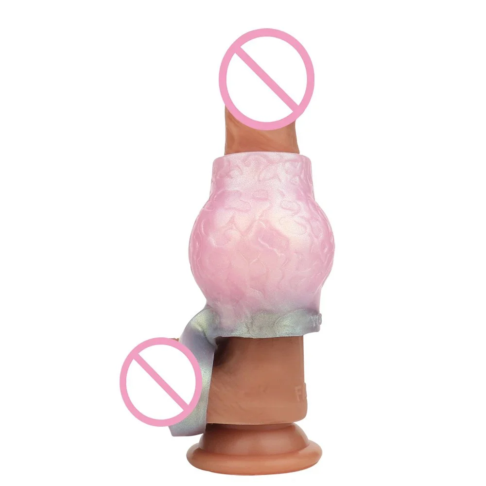 Male Penis Sleeve Silicone Hollow Penis Enlargement Delayed Ejaculation Couples Sex Toy Male Penis Enlargement Sleeve