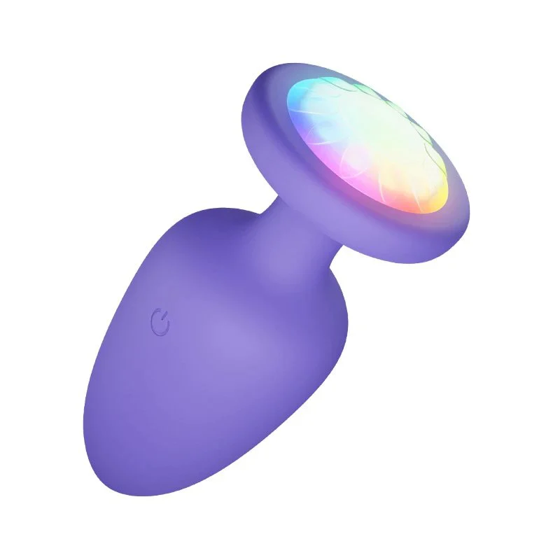 Wireless Remote Control USB Rechargeable Silicone LED Light up Plug Anal Vibrator Glowing Vibrating Butt Plugs for Couples Men