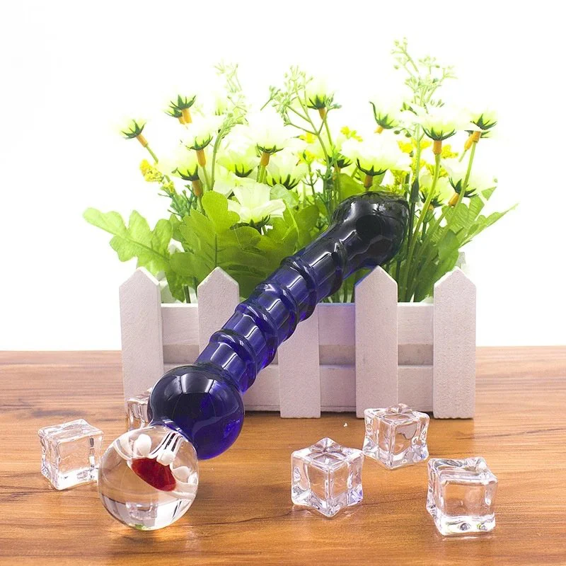 Vagina G-Spot Masturbation Blue Diamond Glass Sex Toys Femme Sex Anal Plug Butt for Men