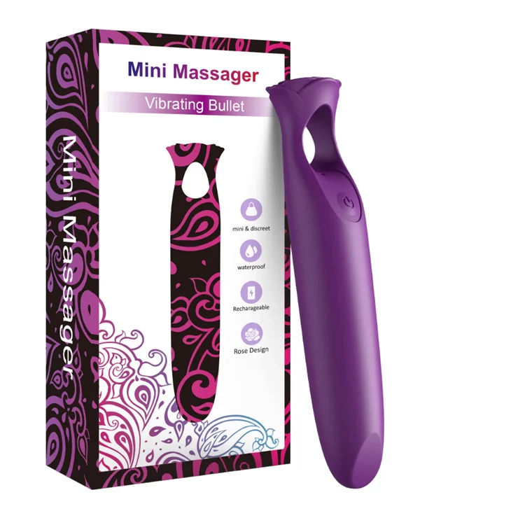 12 Frequency USB Rechargeable Women Rose Bullet Lipstick Shaped Vibrator Sex Toy
