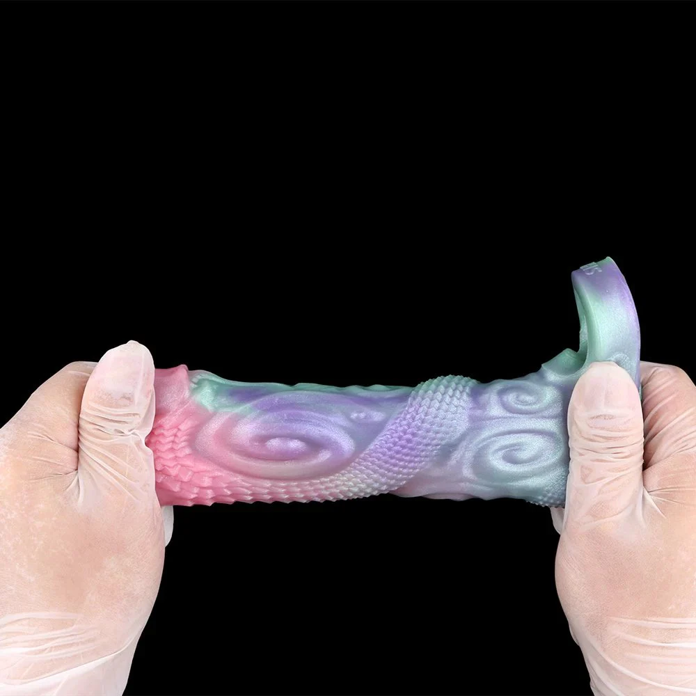 Dragon Male Penis Sleeve, Silicone Monster Penis Extender Enlarger Sleeve Cock Extension Sleeve Male Adult Sex Toy for Men