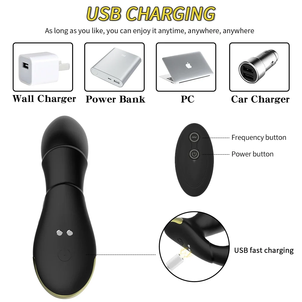 Wireless Control Multiple Stimulation Prostate Massager Anal Telescopic Vibrator Sex Toys