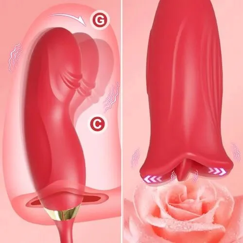 2 in 1 Toy for Women Vibrator Tongue Licker Adult Toys Mouth Lips Vibrator Swinging Modes Nipples Stimulation
