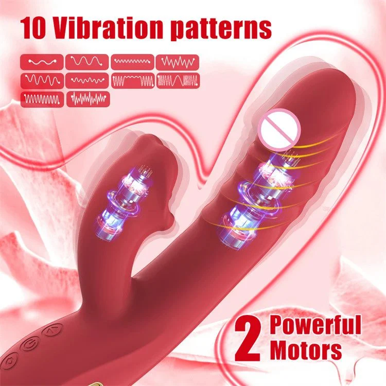 3 in 1 G Spot Tongue Licking Clitoral Stimulator Thrusting Dildo Vibrator Sex Toys for Women