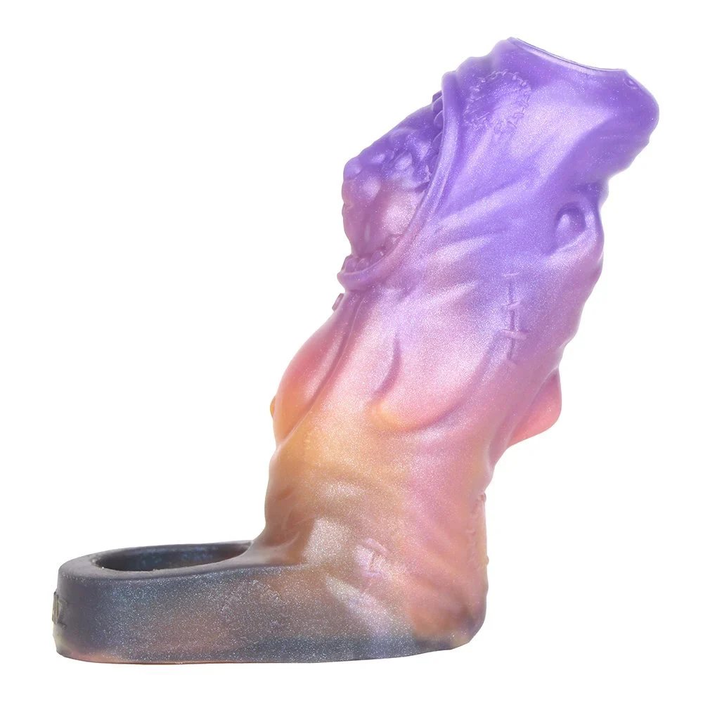 Penis Enlargement Sleeve Fantasy Monster Shark Dildo Soft Silicone Open Male Penis Extender Sex Toys