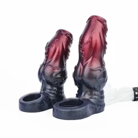 Penis Enlargement Sleeve New Soft Silicone Can Spray Water Fantasy Huge Dildo Male Penis Enlarger Couple Sex Toys