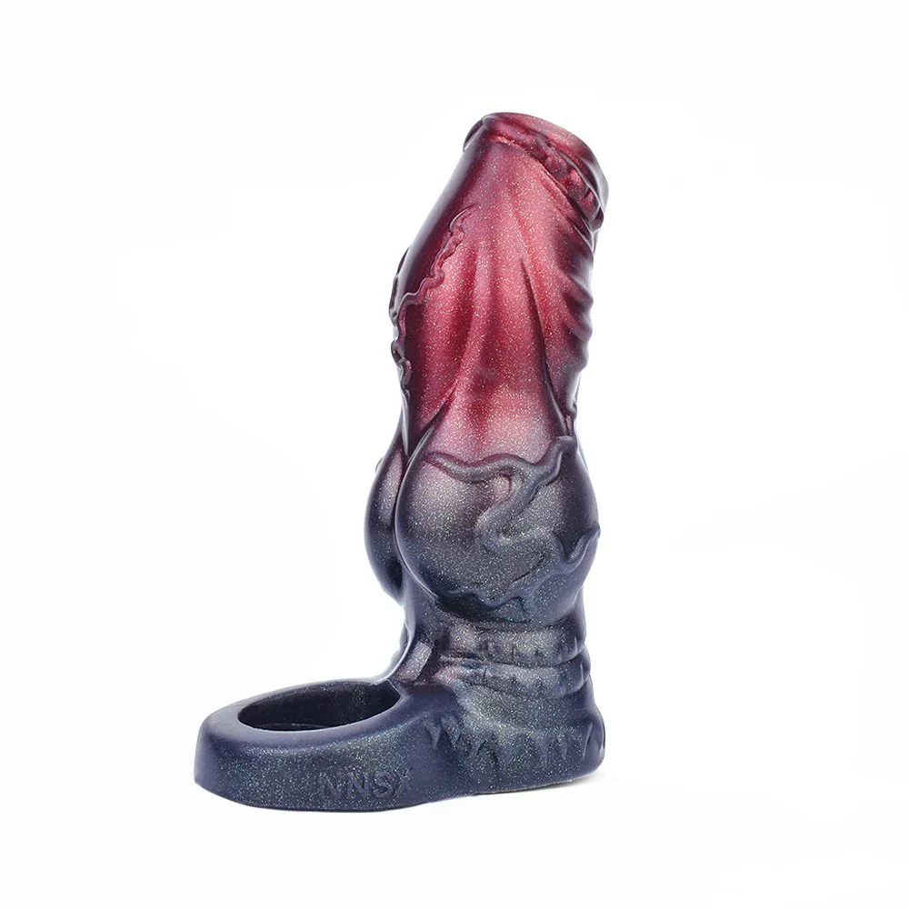 Penis Enlargement Sleeve New Soft Silicone Can Spray Water Fantasy Huge Dildo Male Penis Enlarger Couple Sex Toys