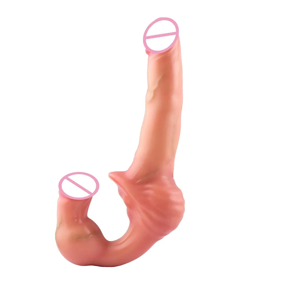 Silicone U-Shaped Double Head Vibrator Massager Dildo Wearable Vibrating Heated Penis Couple Flirting Sex Toy for Lesbian &Gay