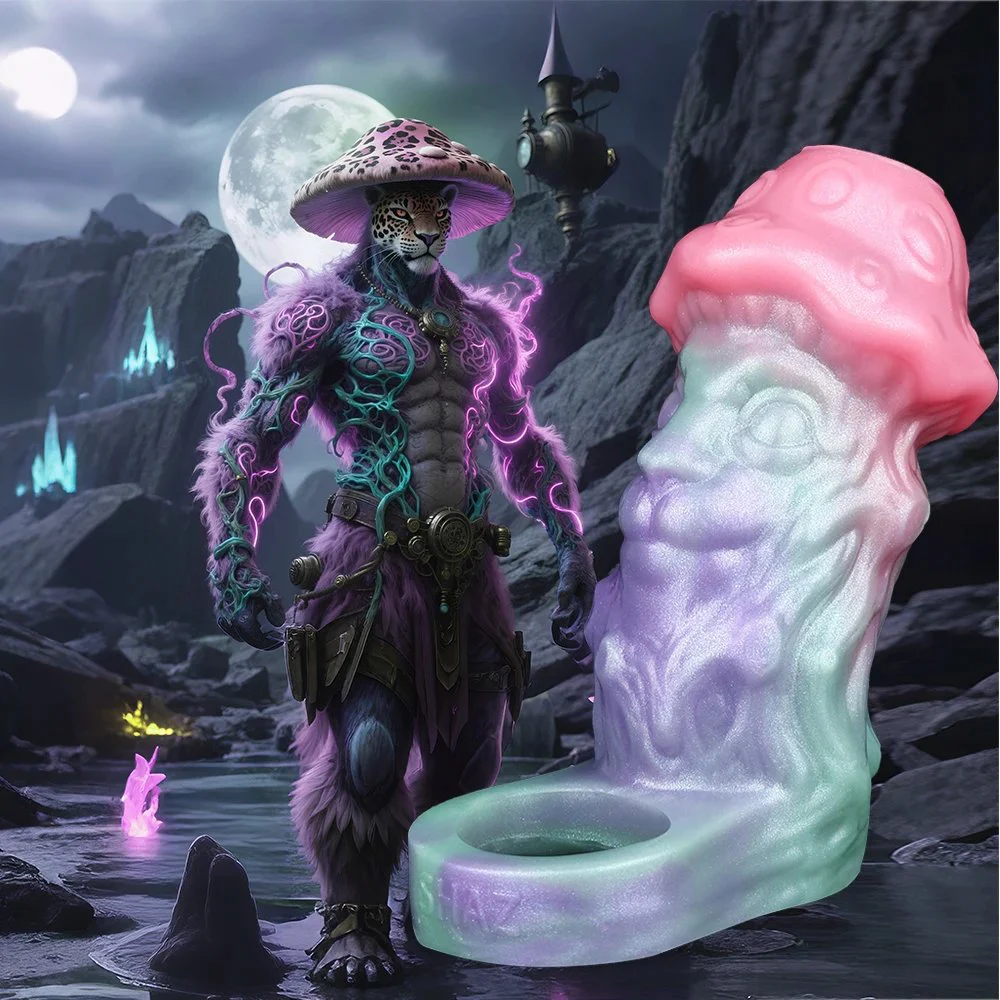 Fantasy Crimson Sprout Hollow Penis Soft Silicone Sheath Stretchable Enlarge Sex Toys Monster Cock Sleeve for Male
