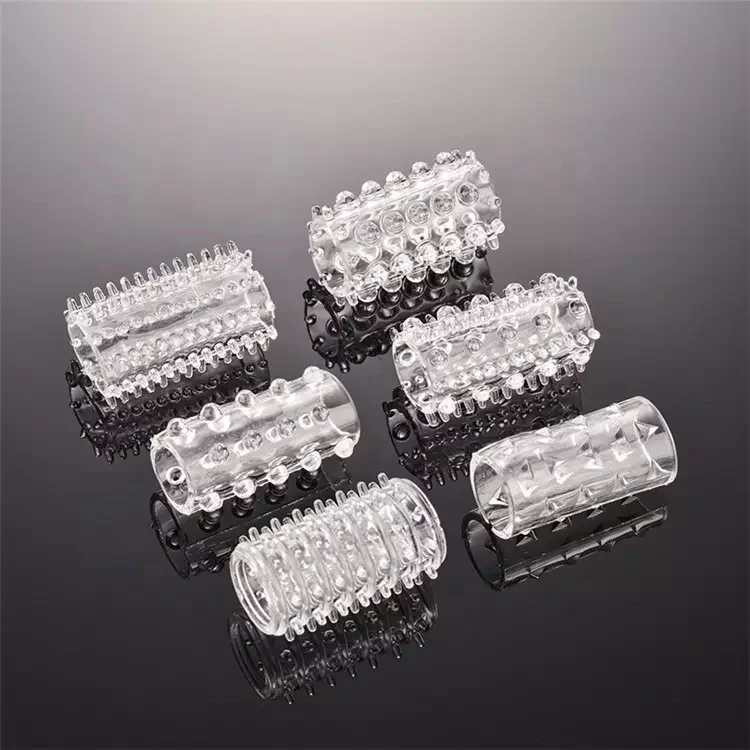 Finger Sleeve Cock Rings Set of 6 Penis Sleeves Sex Toys for Men