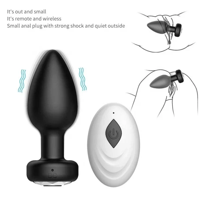 Wireless Remote Control 10-Frequency Silicone Anal Plug and Dildo Set Vibrating for Men and Women's Anal Enjoyment