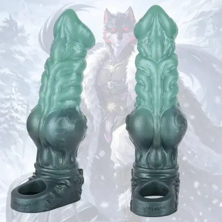 Frost Ridge Wolf King Oath Pulse 8.58in Silicone Penis Sleeve Closed-End Penis Sleeve for Couples' Intimate Toys
