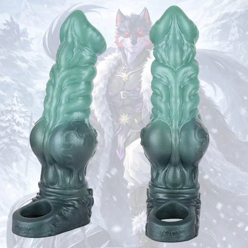 Frost Ridge Wolf King Oath Pulse 8.58in Silicone Penis Sleeve Closed-End Penis Sleeve for Couples' Intimate Toys