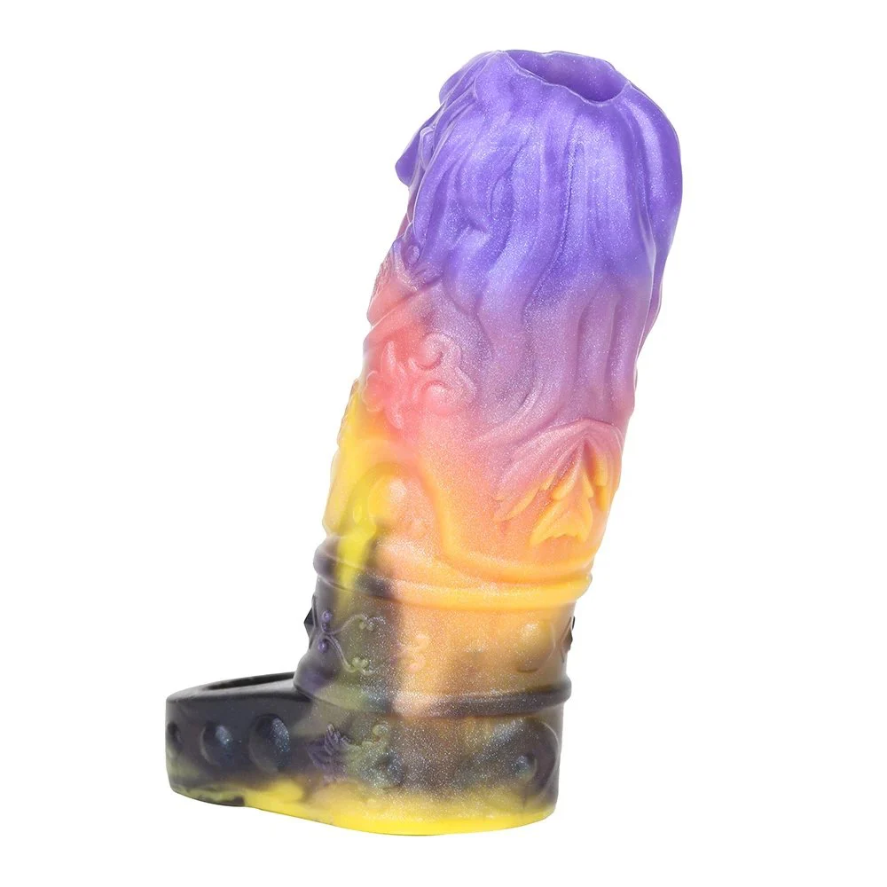 Fantasy Monster Lion Ulkar Dildo Penis Enlargement Sleeve Silicone Open Male Penis Extender Sex Toys