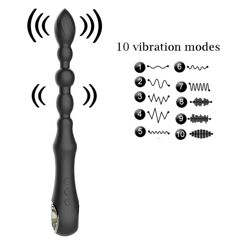 7 Speeds Heating Vibrating Beads Anal Sex Toys Butt Plug for Women and Men