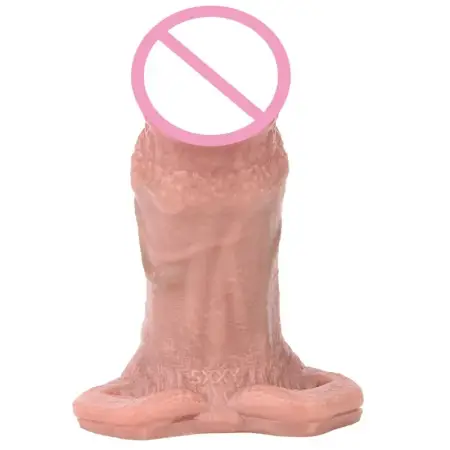 Hollow Opening Design Wearable Male Penis ExtenderMedical Grade Silicone Material Simulation Dildo Sleeve for Men