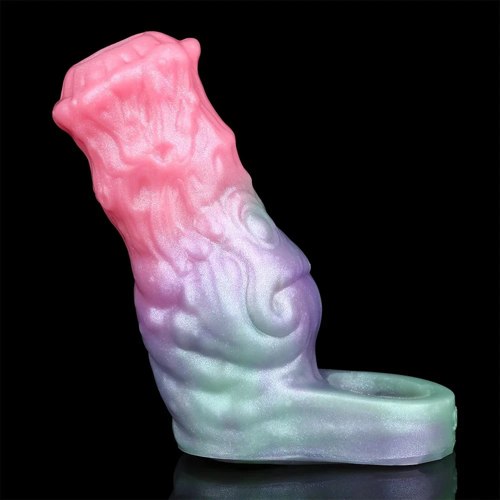 Fantasy Wyrm Bloom Hollow Monster Cock Sleeve Soft Silicone Stretchable Penis Sheath for Men Wearable Dildo Enlarger Toy