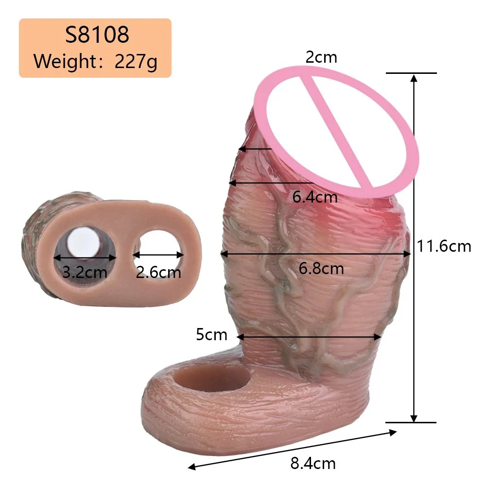 Male Realistic Cock Sleeves for Men Reusable Penis Sleeve for Male Extender Dildo Enhancer Enlargement Condom Male Cock Sex Toys