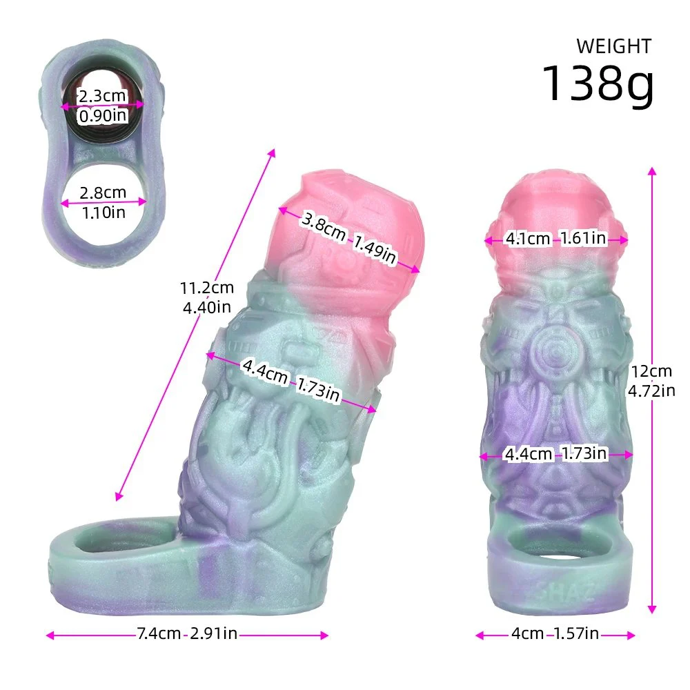 Fantasy Nesting Maw Hollow Penis Monster Cock Sleeve Soft Silicone Sheath Stretchable Enlarge Sex Toys Dildo Sleeve for Male Sex