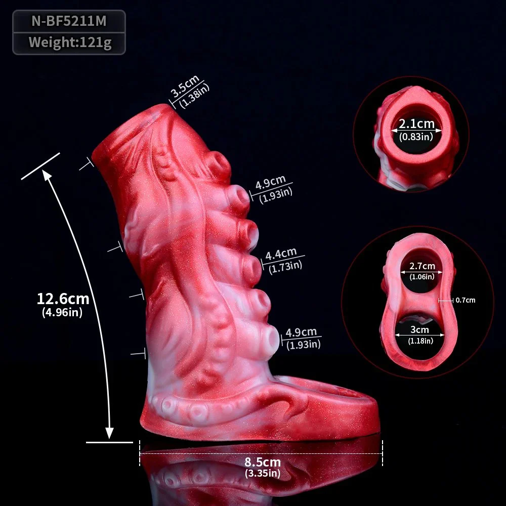Fantasy Octopus Cock Sheath Silicone Penis Sleeve Sex Toys with Anti-off Design for Couples Sleeve Enlargement Reusable Condom