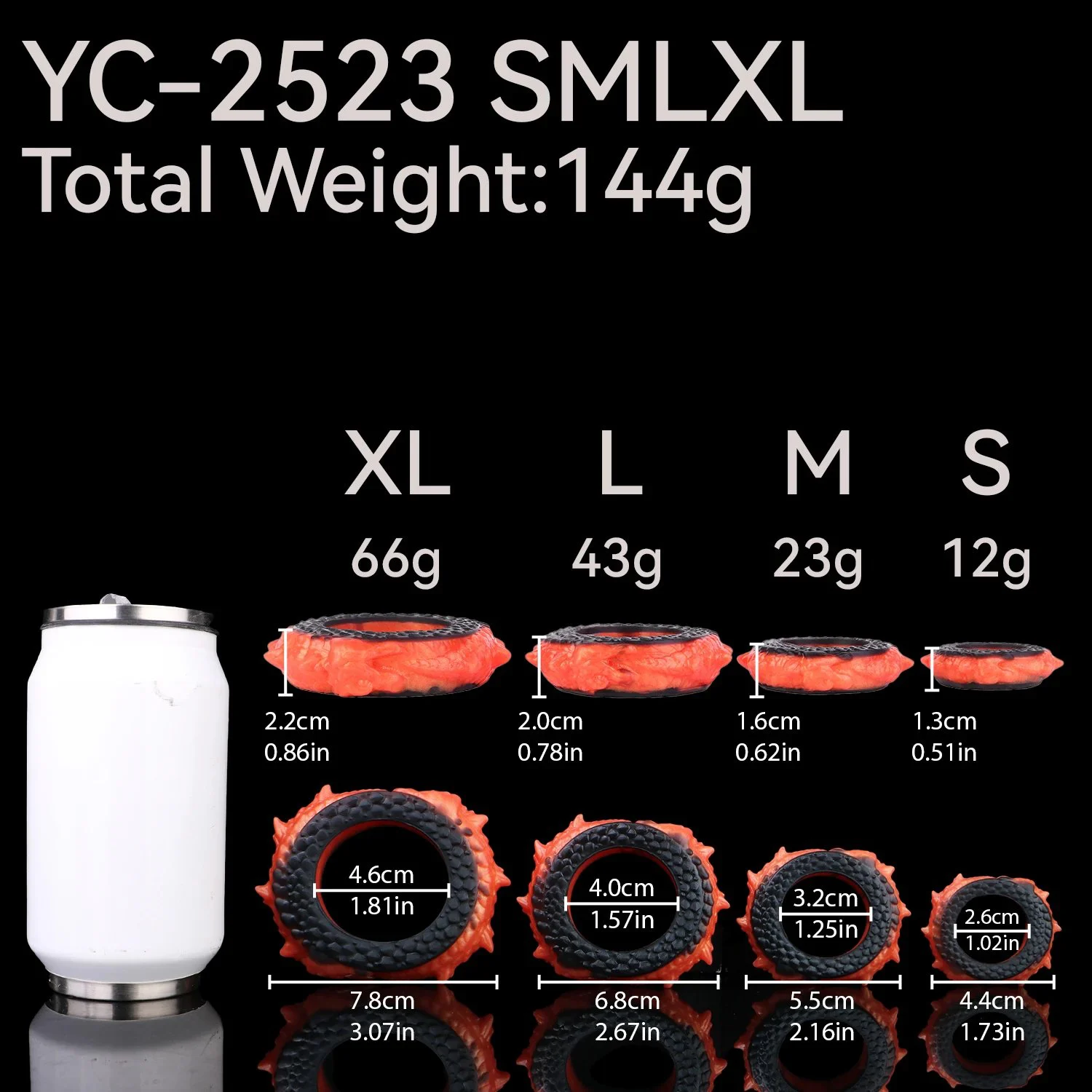 Fiery Scale Ring Clan Orange Melting a Set of 4 Penis Rings Designed for Secure Restraint and Effective Delay for BDSM
