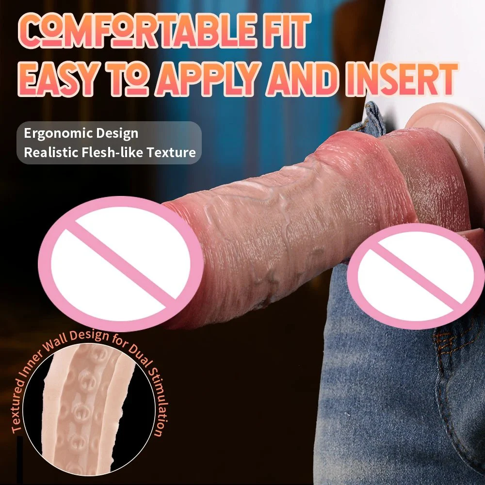 Highly Realistic Male Penis Sleeve 3D Precision Modeling Double Opening Design Suitable Soft Silicone Adult Toys