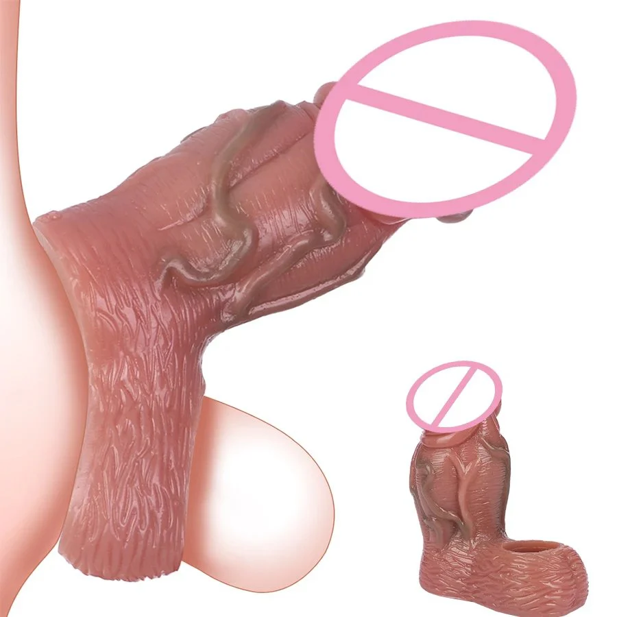 Penis Enhancing Sleeve Extension,big Knot Penis Sleeve Cover Ring Delay Ejaculation Male Length Girth Extension Enhancer