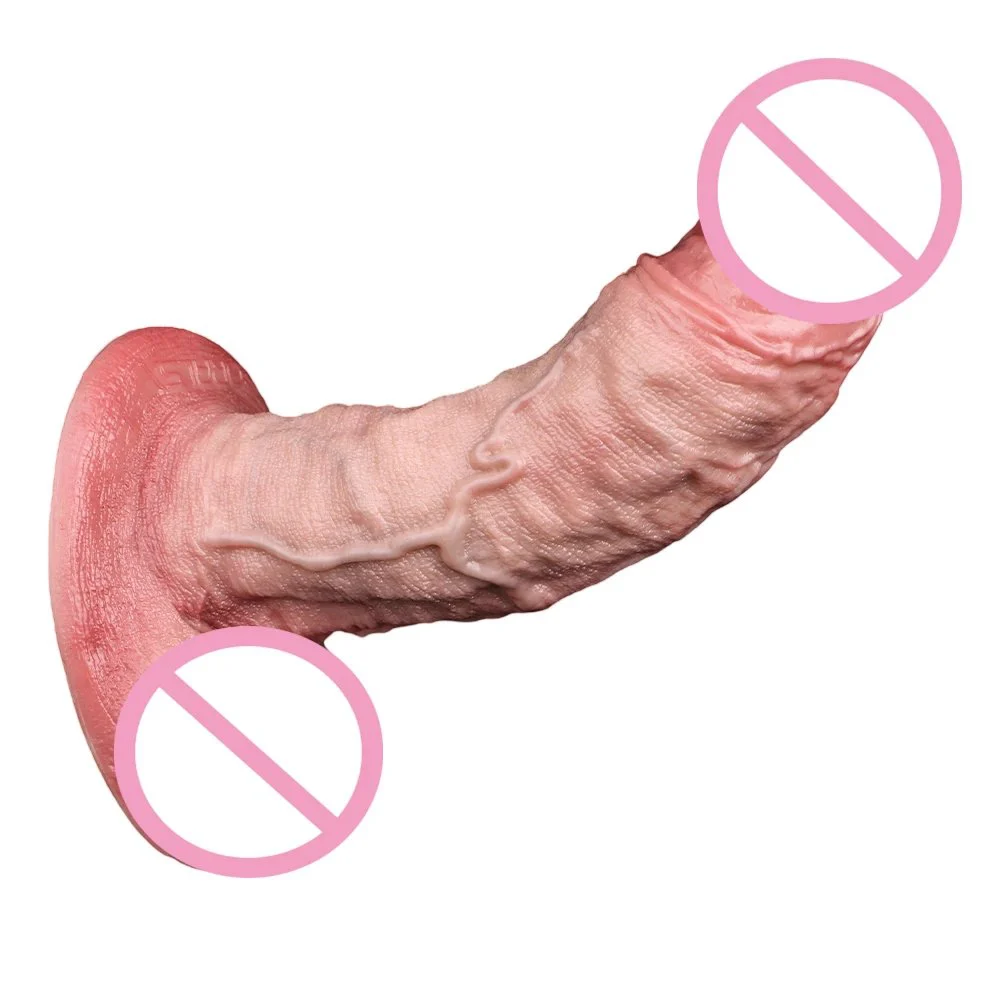 7.4 Inch Feels Real Skin Dildo Soft Dual-Layer Lifelike Penis Adult Vaginal Anal Play Stimulator for Women Men Beginner Sex Toys