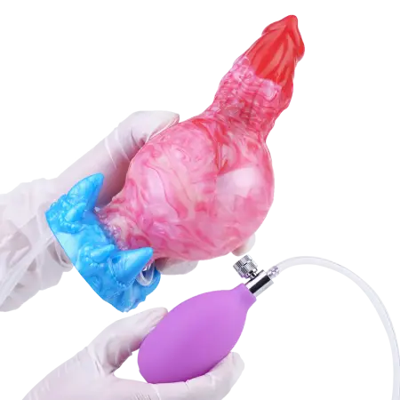 7 Inch Victor Squirting Cock Sex Toy With Needle Tube and air Bag Inflatable Anal Plug Masturbator Toy for Man and Woman