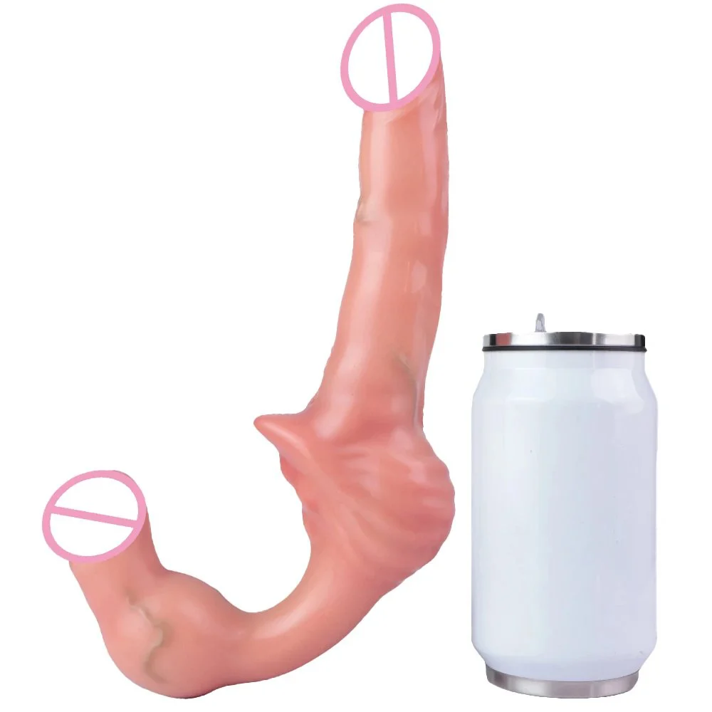 Silicone U-Shaped Double Head Vibrator Massager Dildo Wearable Vibrating Heated Penis Couple Flirting Sex Toy for Lesbian &Gay