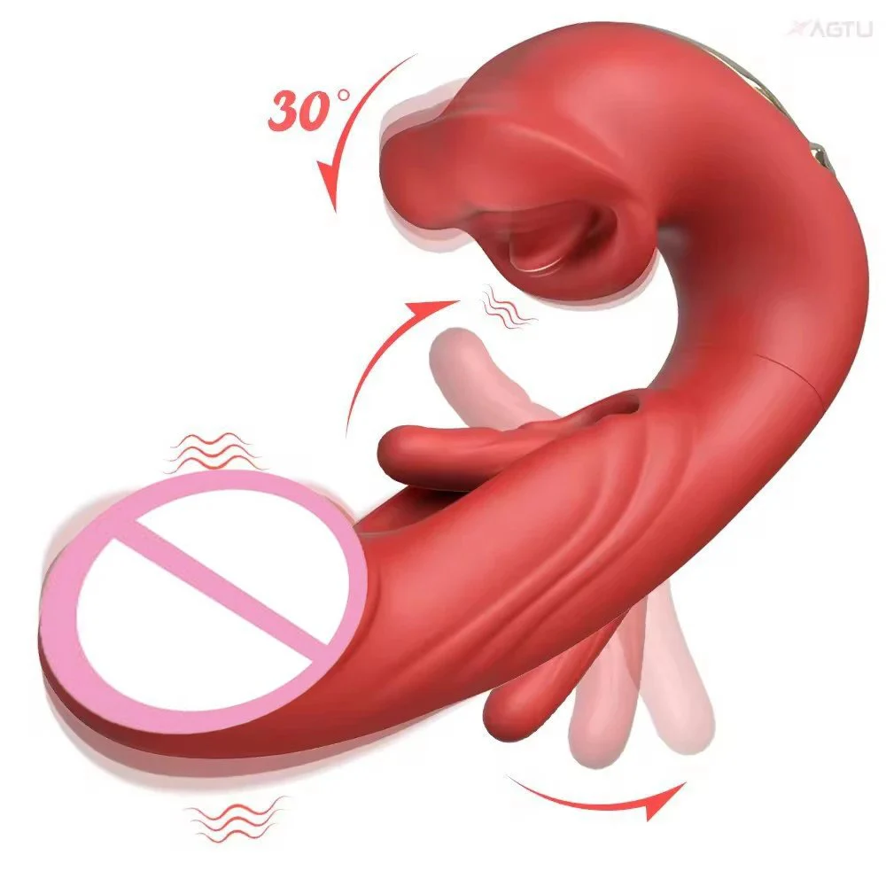 3 in 1 Female USB Power Supply Vibrator 7-Frequency G-Spot Masturbation Snap Trade Mouth Flap Tongue