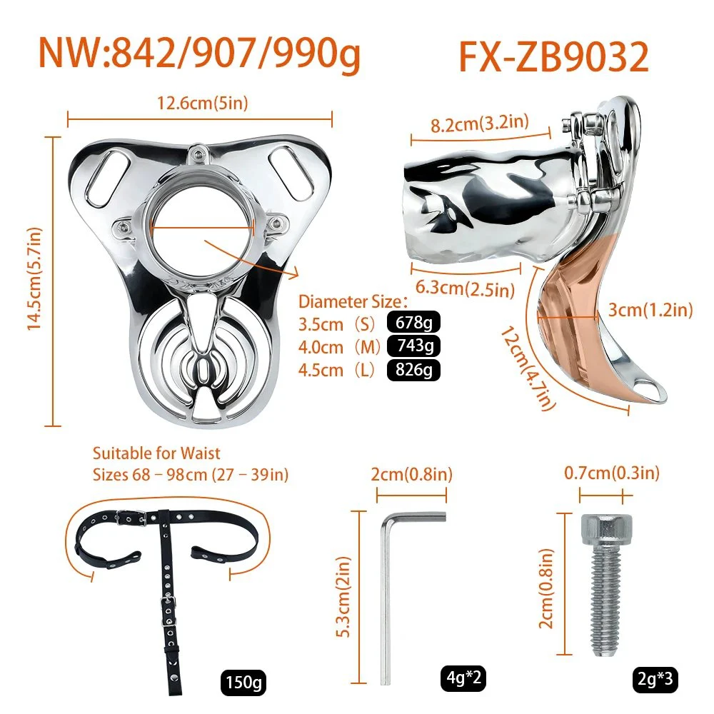 Male Penis Support Stainless Steel Safety Material Provides Effective Support and Enhancement Adult Toy - Three Sizes Available