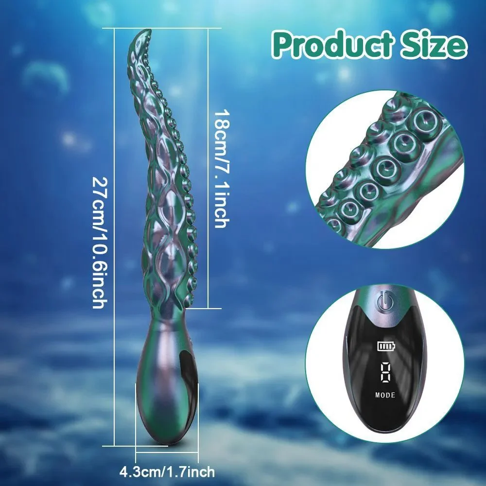 9 Vibrations Modes Soft Silicone G Spot Anal Vagina Stimulation Monster Octopus Tentacle Dildo Sex Toys Women