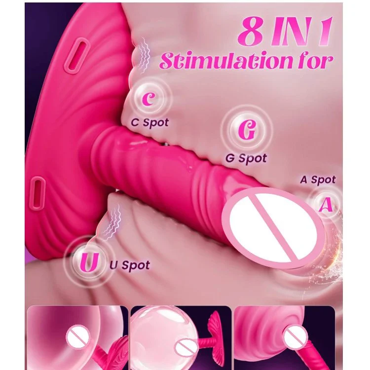 APP Remote Control Strap on Thrusting Dildo Clitoral Massage Sitting Riding with Bandage Anal Vibrator for Couples