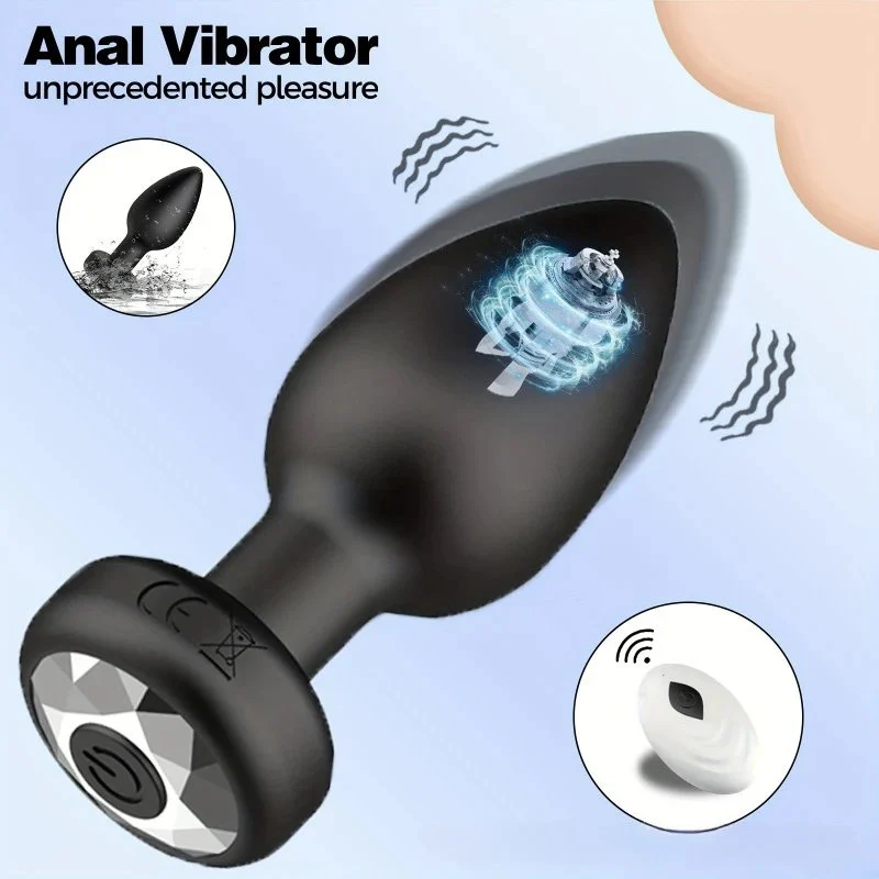 Silicone Toy Butt Plug Remote Control 10 Frequency Vibration Anal Plug Prostate Massager