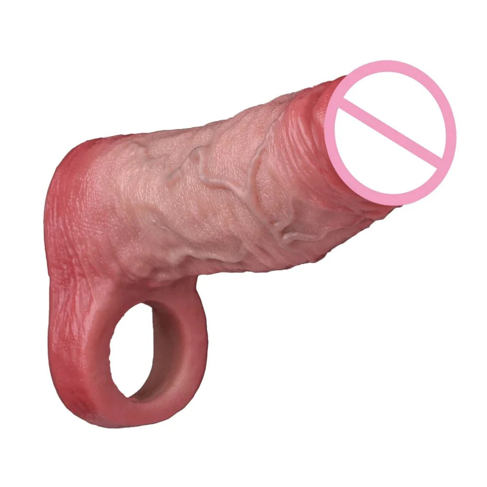 Medical-Grade Silicone Male Penis Extender - Hollow Wearable, Easy to Clean, Realistic Sensation Adult Toy